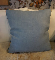 Sky Blue Linen Cushion with Morris & Co Velvet Casing