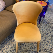 Velvet mustard dining chair