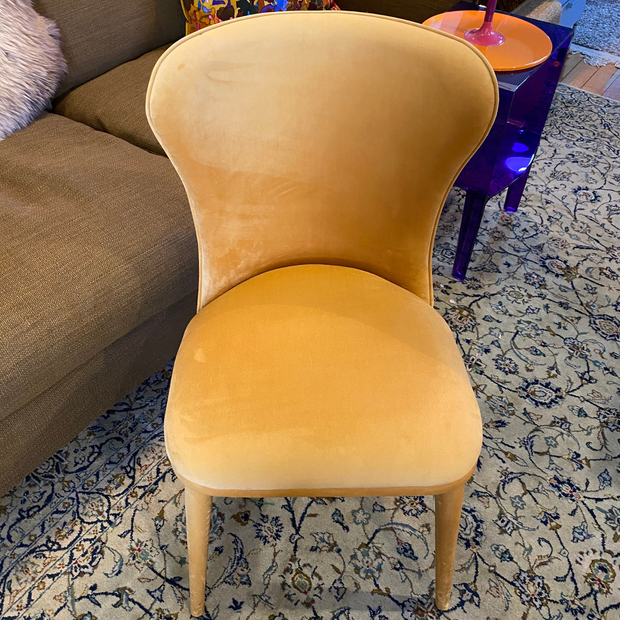 Velvet mustard dining chair