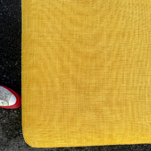 Buttercup Linen Ottoman