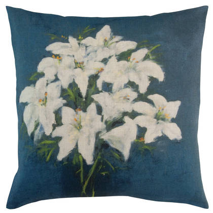 Maison Levy Fleur Bleu Cushion