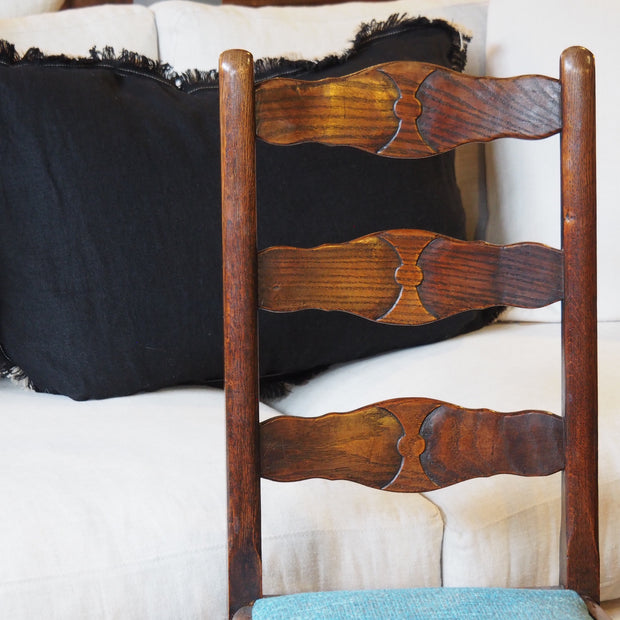 Antique English Oak Country Dining Chairs (set of 4)