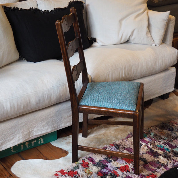 Antique English Oak Country Dining Chairs (set of 4)