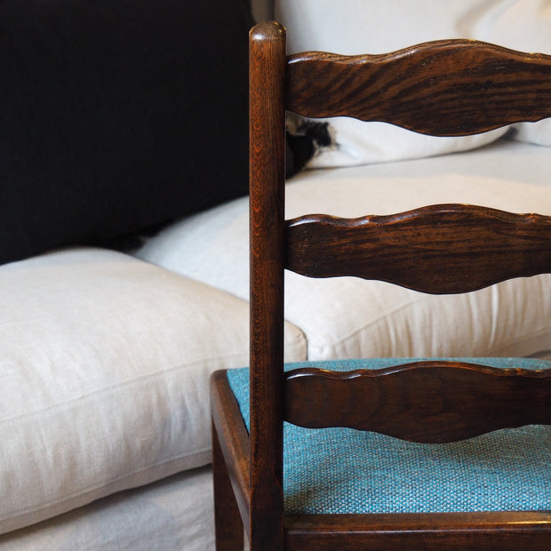 Antique English Oak Country Dining Chairs (set of 4)